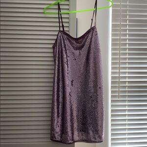 Free People purple glitter shift dress